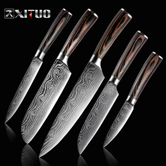 2-5PCS Set Damascus Japanese Knife <<Best Seller>>